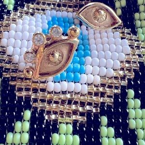 Pamela Love 18kt yellow gold eye earrings - pair